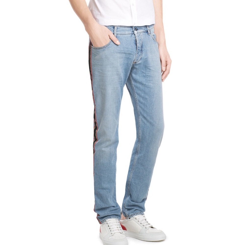Palm Angels Blue Side Stripe Jeans